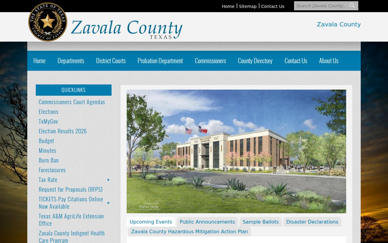 Zavala County warrant routes shown beside four JP payment links