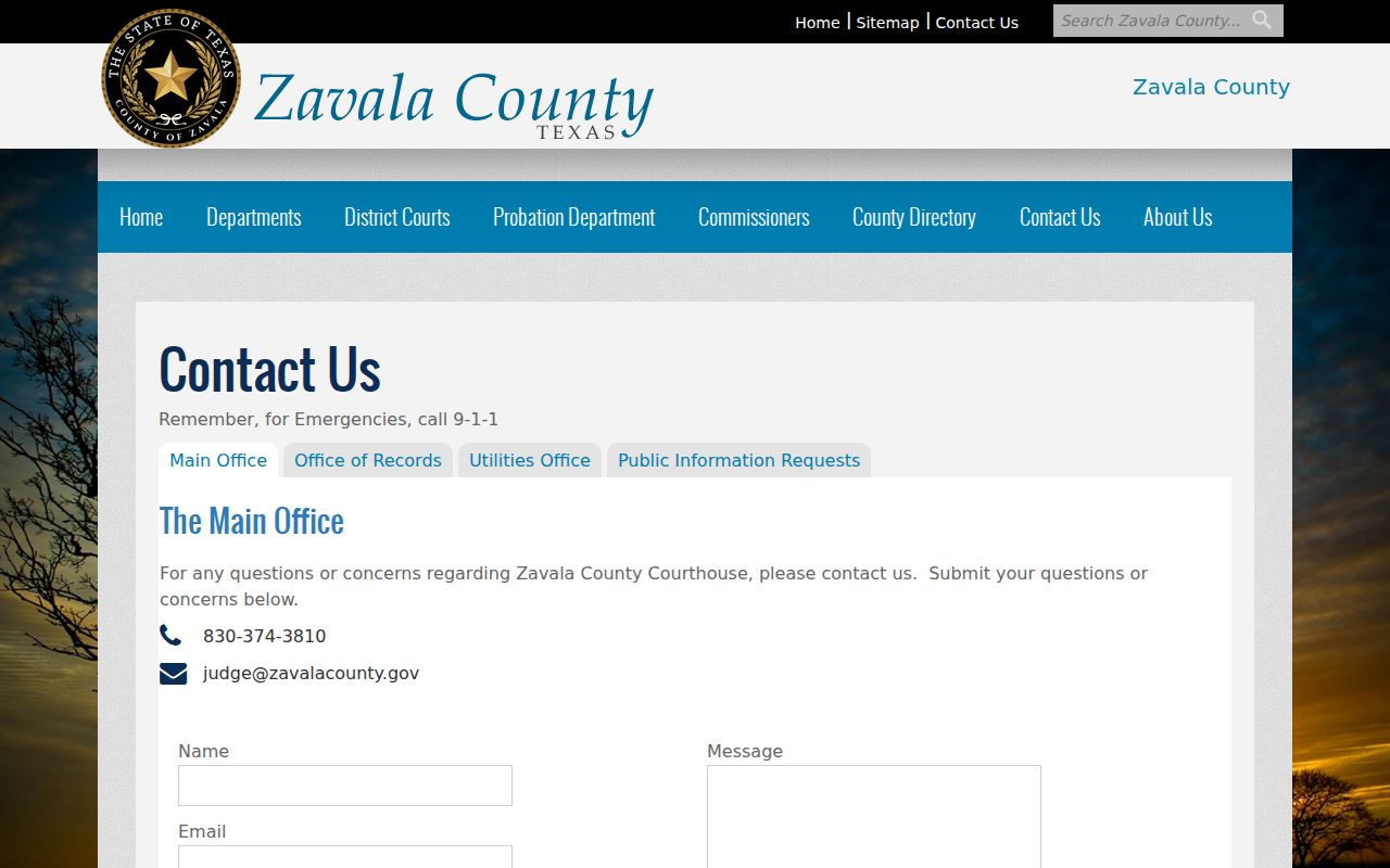 Zavala County warrant records request route for existing public records